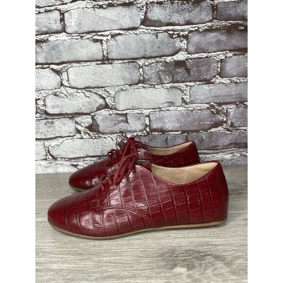 Fitflop Red Croco Leather Lace Up Comfort Oxfords Shoes Women Sz 7M US/38EU - Picture 13 of 16